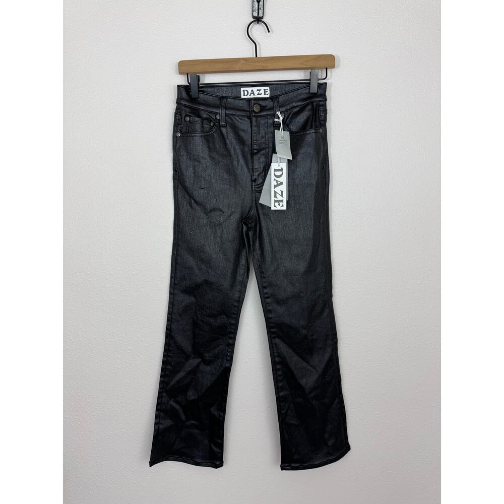 Daze Shy Girl Glitter Coated Black Pants Jeans NWT Size 26
